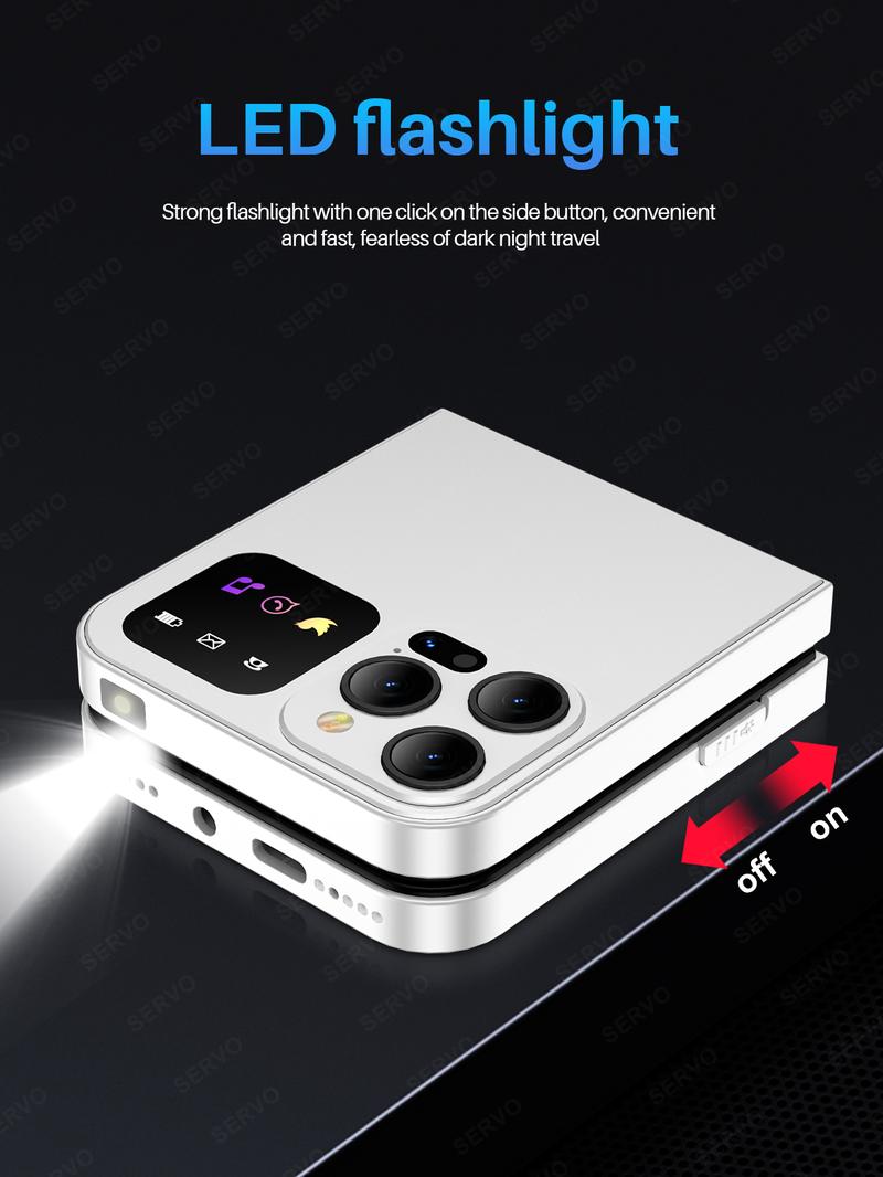 Product Introduction of Điện Thoại Lật, SERVO A50 Pro, Thẻ SIM Kép GSM, Đèn Pin Điện, Ghi Âm Cuộc Gọi Tự Động, Màn Hình 2.4 Inch, Có Thể Gập Lại, Tương Thích Type-C, Điện Thoại Di Động 75