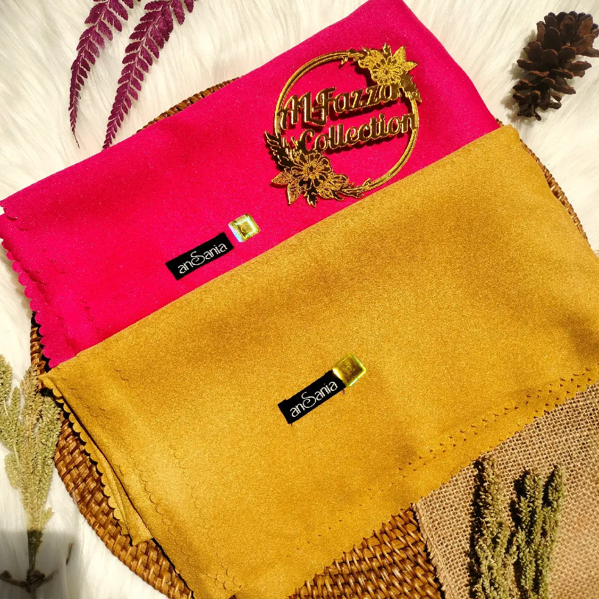 Jilbab Segiempat Shinar Glamour Ansania 110×110cm