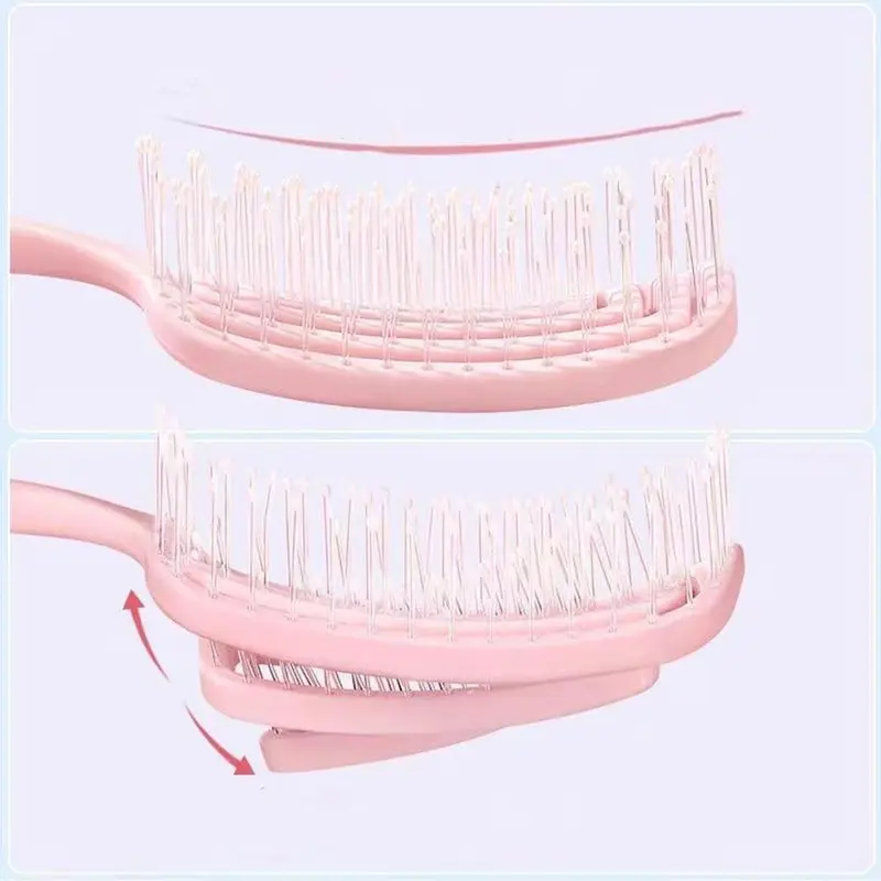 Hollow Curved Mosquito Coil Comb, 2 Counts/set Scalp Massage Comb, Hairdressing Comb for Women, Girls, Men, Stylists, Barber, Curly Hair Detangling & Styling Tool 2