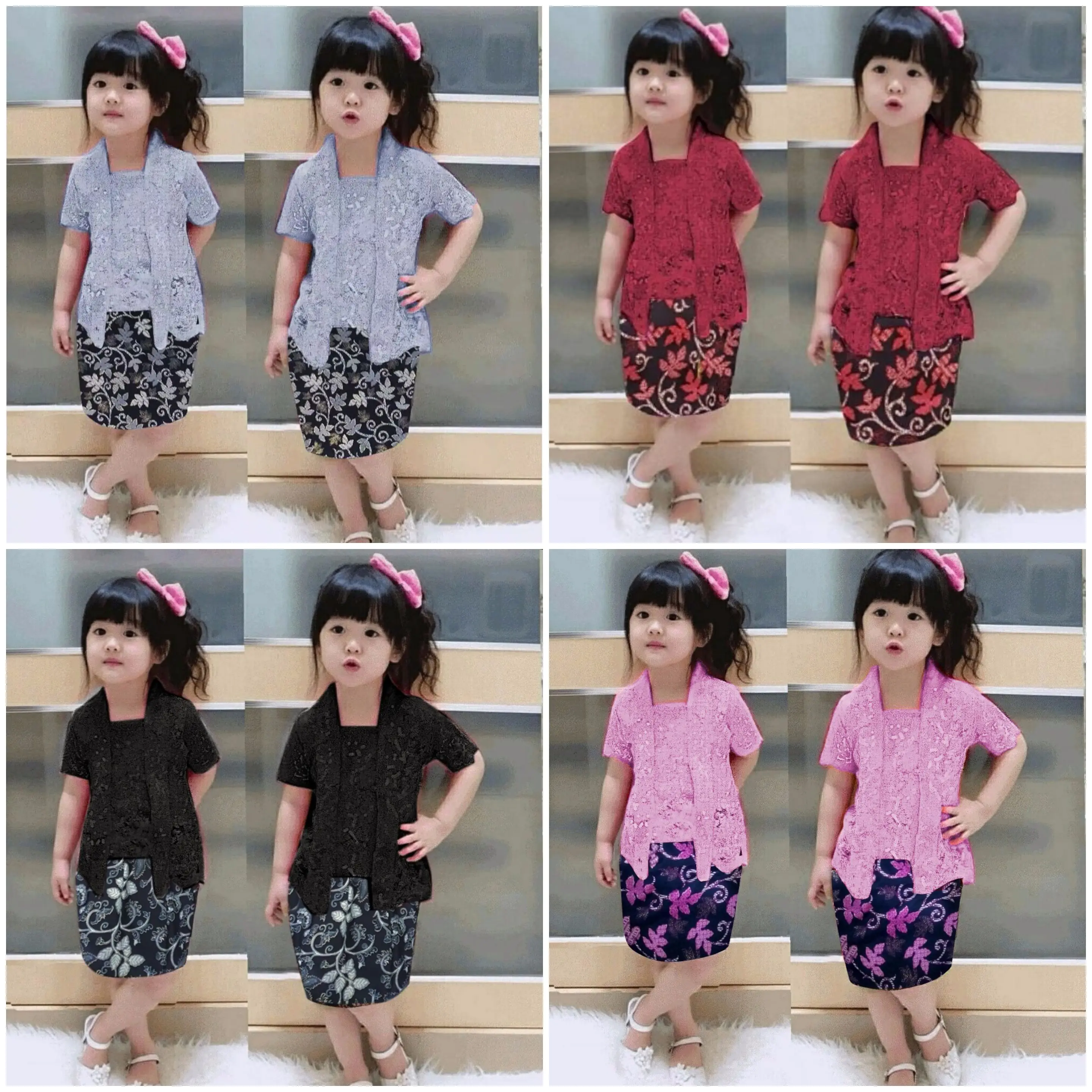 Setelan Kebaya Anak Modern Kutubaru KB CICI KID / Kebaya batik brukat pesta kondangan