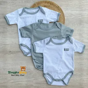 3 PCS Jumper Bayi Jumsuit Bayi Baru Lahir Baju Bayi 0-3 Bulan Nanaku Baby Wear