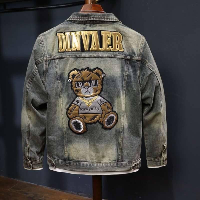 Áo Khoác Denim Nam, Thương Hiệu Thời Trang Châu Âu Và Mỹ Mùa Xuân Và Mùa Thu, Phong Cách Hàn Quốc, Ôm Sát, Áo Khoác Đi Xe Máy Haulage Thời Trang Ngầu Cổ Điển Mỹ, Dành Cho Nam Giới 7