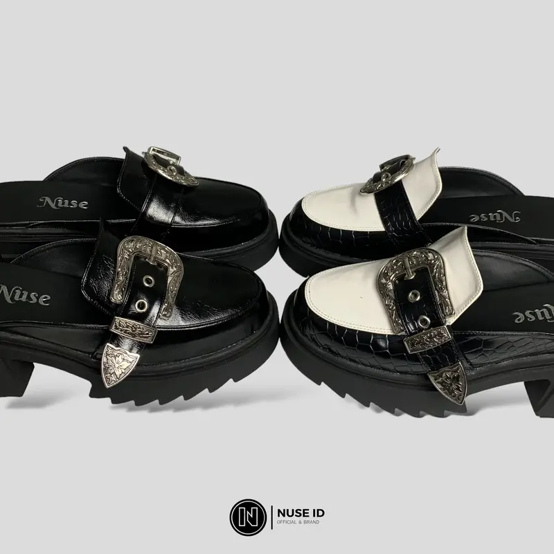 Nuse Id - Mules sandal wedges wanita tinggi 6cm 36-41 Toraja 4