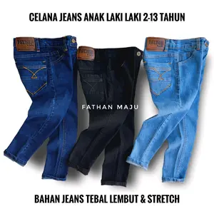 celana anak umur 2-13 tahun bahan jeans dijamin tebal lembut dan karet