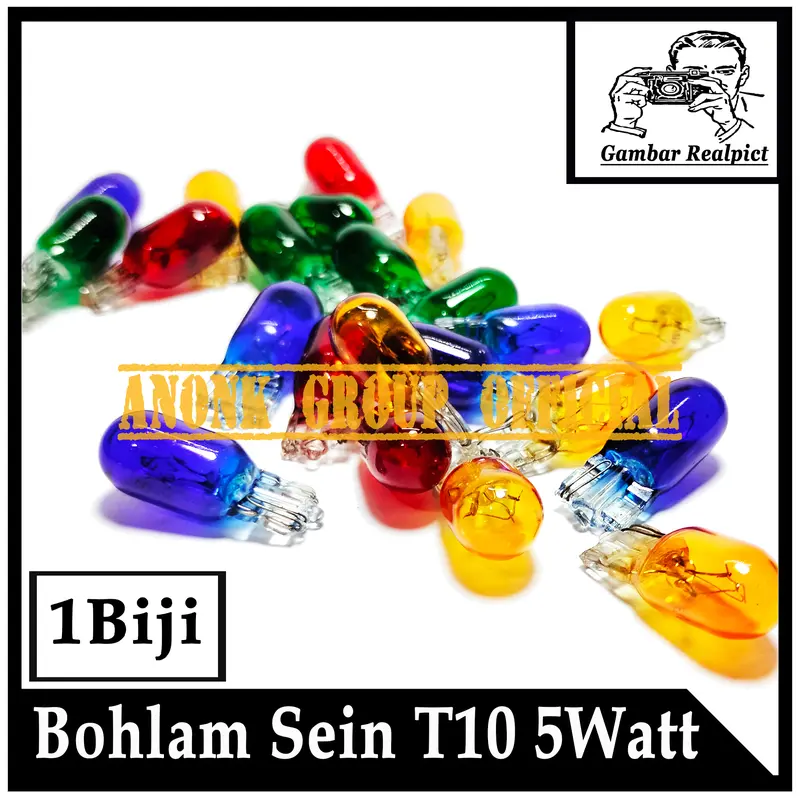 Lampu Bohlam Sein Senja T10 warna 12 Volt / Bohlam Sen Senja Spidometer 12V 5 Watt / Bohlam Colok Tancep T10 Biru 12 Volt 5 Watt 0