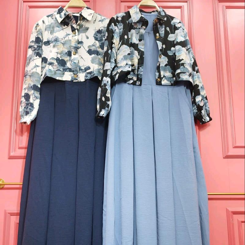 Gamis Crinkle+outer 096 Bunga 2