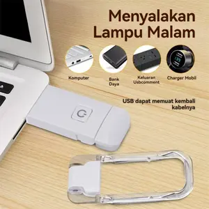 Lampu Baca LED Portable dengan Klip, Dapat Diisi Ulang via USB, Perlindungan Mata, Dapat Diredupkan - Lampu Tidur, Lampu Meja Belajar, Bookmark Light, untuk Asrama dan Tempat Tidur