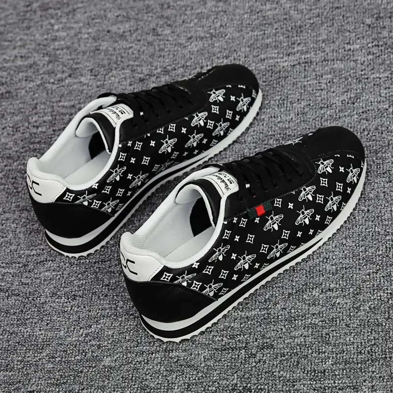 Korean All-Match Leather Men's Shoes Spring and Autumn New Fashion Leather Casual Sneaker Youth Personality Smart Guy Forrest Gump Running Shoes