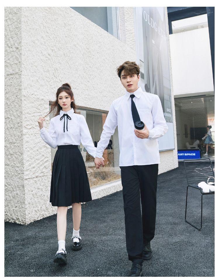 Product Introduction of British Academic Style Outfit - White Bow Blouse + Pleated Skirt Set (High School Choir Uniform, Graduation Performance Dress) 6