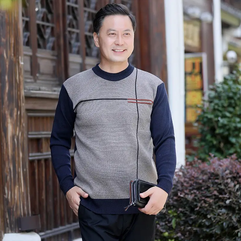 Áo len nam trung niên cho bố  dày dặn cực ấm, áo len cho người trung tuổi, áo len cho người già Menswear Shirt 2