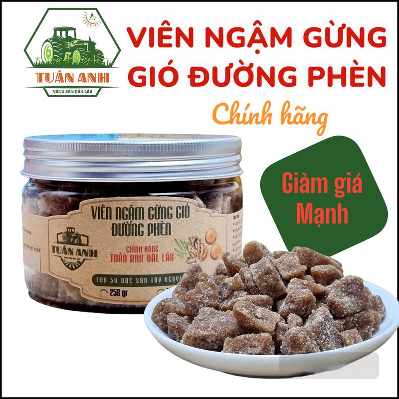 250G Viên Kẹo Ngậm TRÀ Gừng Gió Đường Phèn CHÍNH HÃNG Tây Nguyên ( Gừng Rừng) Tuấn Anh Đăk Lăk