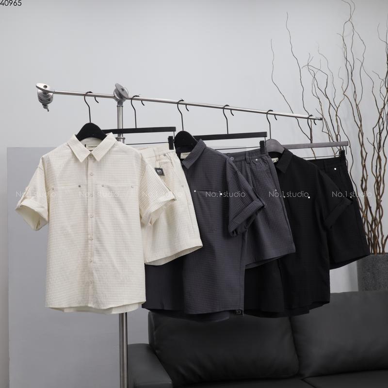Bộ (có tách lẻ) Sơ mi ngắn tay + quần cotton xốp  05238