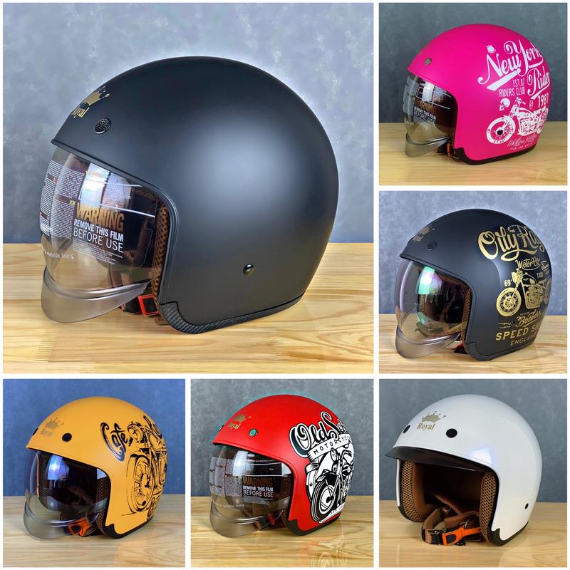 Mũ bảo hiểm 3 4 đầu kính âm tiện lợi Royal M139 - Đủ size M,L,XL dành cho nam nữ