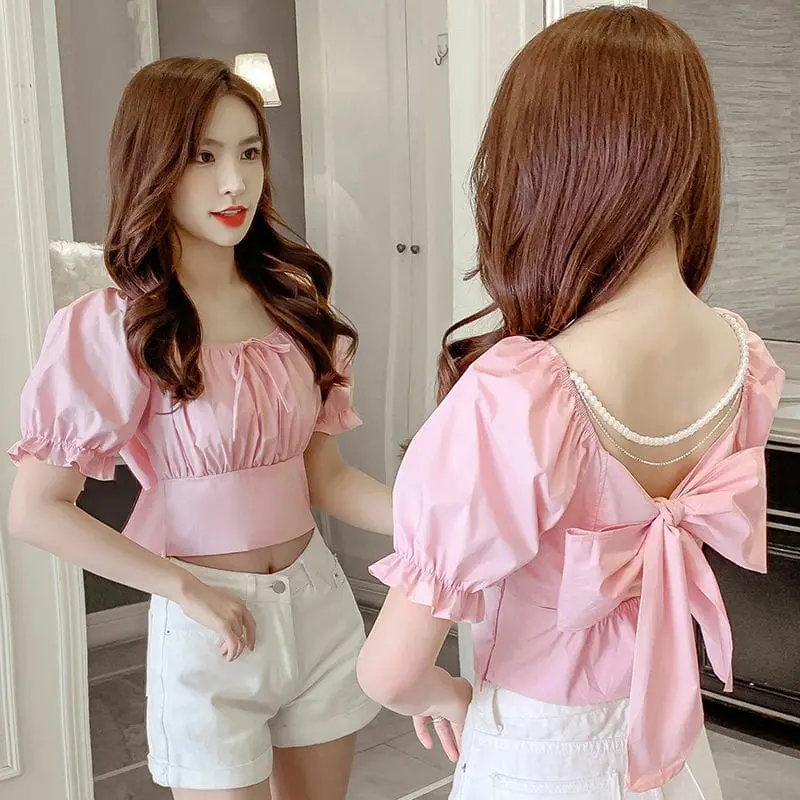 BLOUSE BACK RIBBON / BLOUSE WANITA / BLUS / BAJU ATASAN WANITA / TIKTOK SHOP MURAH / BAJU VIRAL KEKINIAN 4