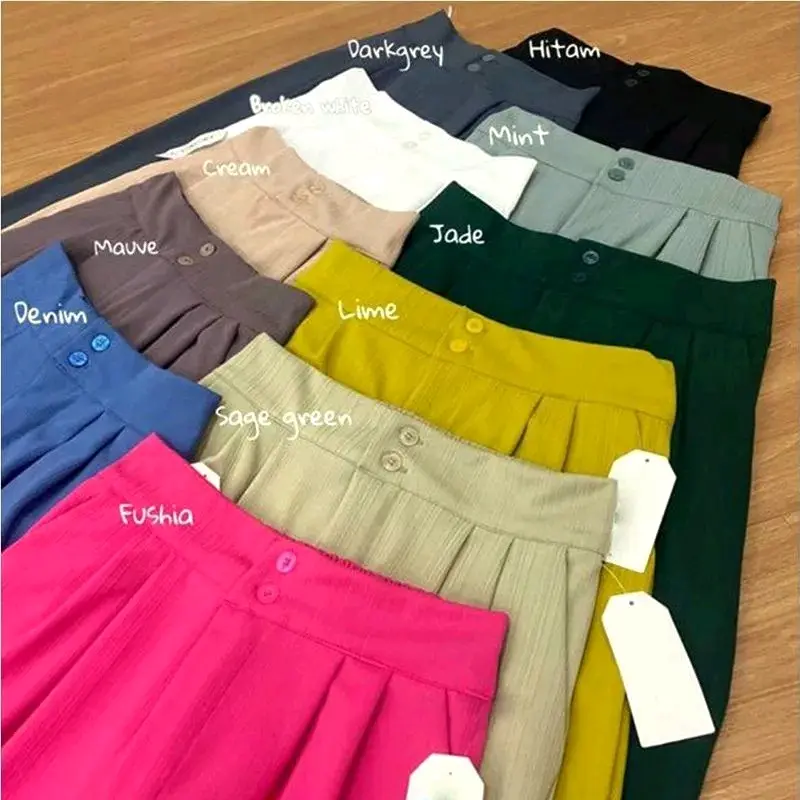 JENNIE KNIT PANTS KULOT HAIGWAIST Celana wanita hijab bawahan panjang 100 cm 1