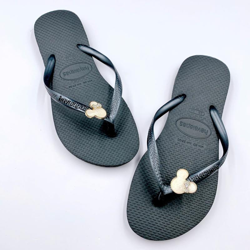 Dép  Havaianas Nữ Slim Gắn Kèm Charm Mickey Milk - Từ Brazil - Cao su non tự nhiên, chống trơn trượt - Thu Hường Havai 2