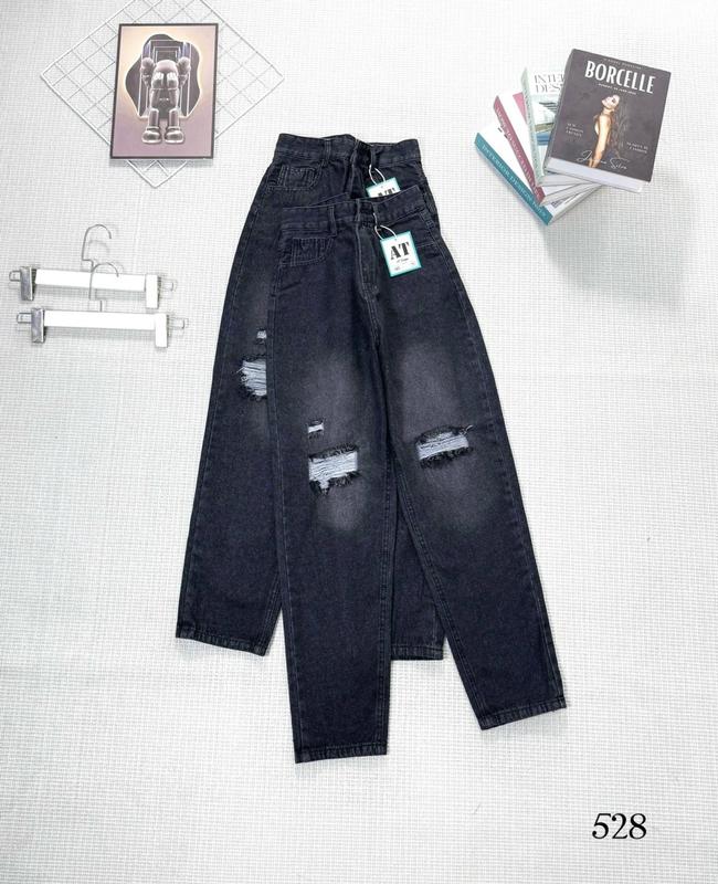 Quần Baggy Nữ RÁCH NHIỀU CÁ TÍNH tôn dáng CẠP SIÊU CAO  phong cách hàn quốc Jean Women Đen Pants Có Túi