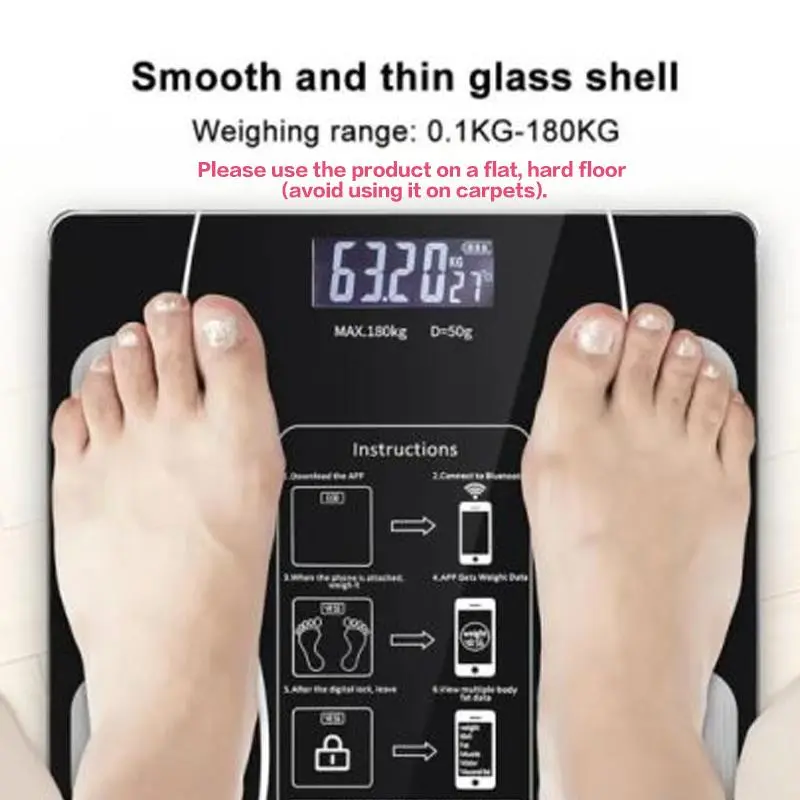 Smart Wireless Digital Body Scale without Batteries, High Precision Digital Body Fat Scale, Household Digital Body Fat Scale Fitness Equipment 2