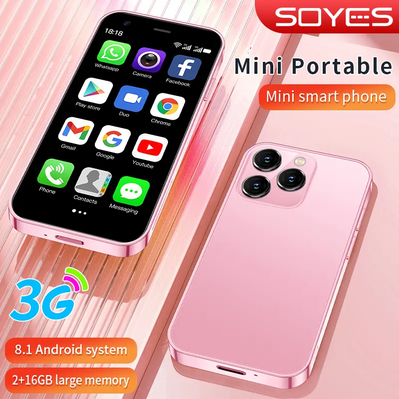 Điện thoại thông minh mini, SOYES XS15, Hệ điều hành Android8.1, Di động, Màn hình 3.0 inch, RAM 2GB, ROM 16GB, SIM kép, Chờ, Cửa hàng chơi, 3G, Điện thoại Nhỏ