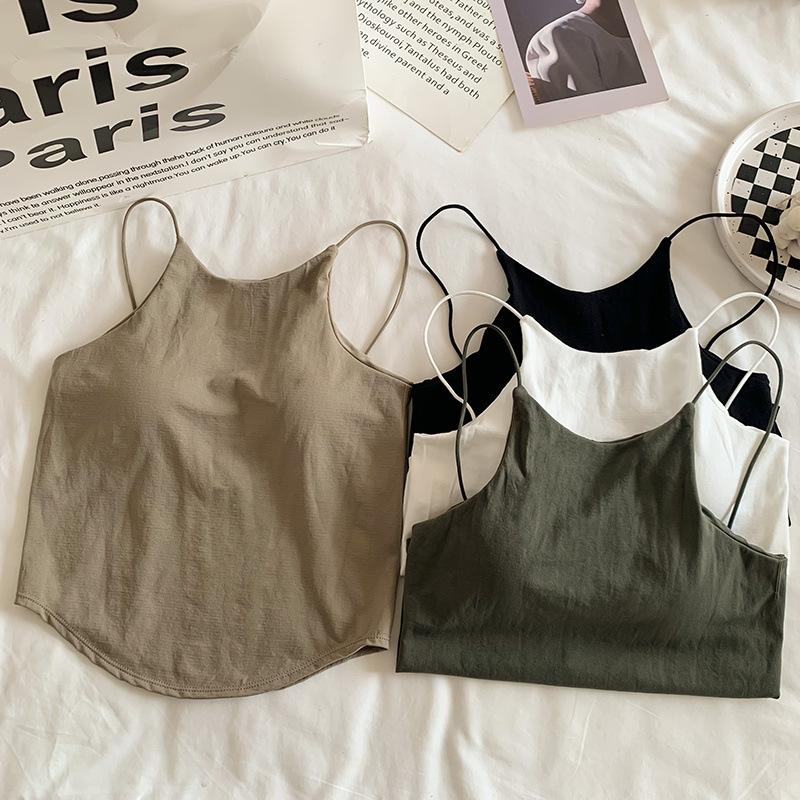 Product Introduction of Áo Vest Không Dây Hở Lưng, Màu Trơn Có Đệm Ngực, Áo Ống Ôm Sát Áo Sơ Mi Cơ Sở Ngắn, Cô Gái Nóng Bỏng Dễ Thương Và Gợi Cảm 16