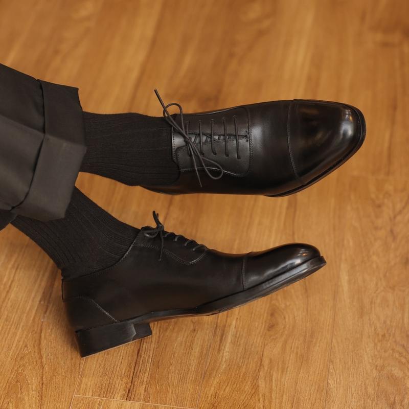 OB3-Đ Classic Captoe Oxford Giày Tây ShelbyMan Trang trọng chỉn chu tinh tế từ da bò Ý cao cấp