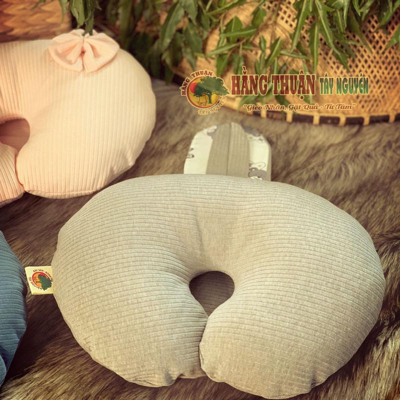 Gối Đinh Lăng Cho Bé Sơ Sinh, Bé Dưới 1 Tuổi - Có Lõm và Không Lõm Đầu [Chất liệu vải thun mịn]