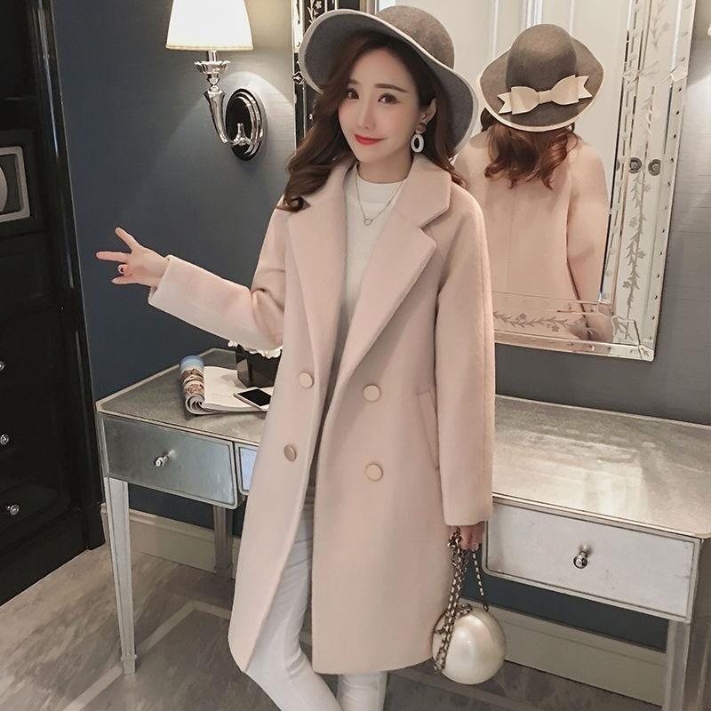 Product Introduction of Plus Size Thicken Cotton Woolen Jacket Women's Mid-Length Autumn Winter Korean Version Loose Woolen Coat 17