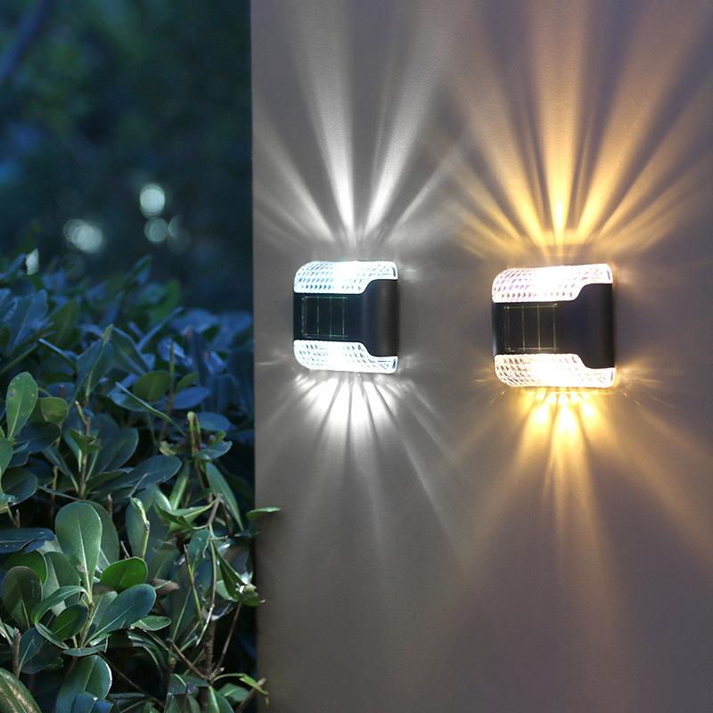 Product Introduction of 1 Pcs Outdoor Solar Wall Lamp LED Solar Powered Lights Waterproof Up and Down Luminous Light Garden Balcony Fence Decoration 22