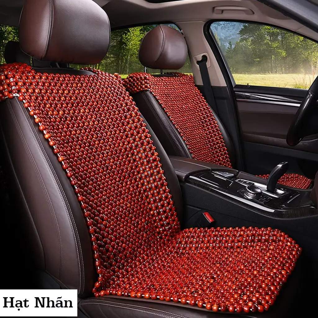 Đệm Lót Ghế Ô Tô Hạt Gỗ Nhãn Cao Cấp 104x45cm - Giảm Đau Mỏi Lưng bộ jok  mobil