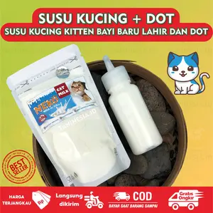 Paket dot dan susu kucing neko cat milk bundle botol dot susu kucing kitten bayi baru lahir murah