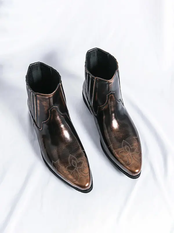 Men's Fashionable Plain Color Short Boots, Casual Comfortable Pointed Toe Ankle Boots for Daily Wear, Fashion Shoes for Party, Daily Clothing Decor, Valentine's Day, Gift 3