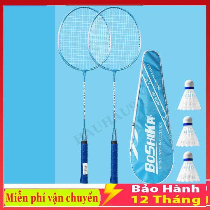 Bộ 2 chiếc vợt cầu lông Boshika, bộ vợt cầu lông giá rẻ bền đẹp tặng kèm bao…