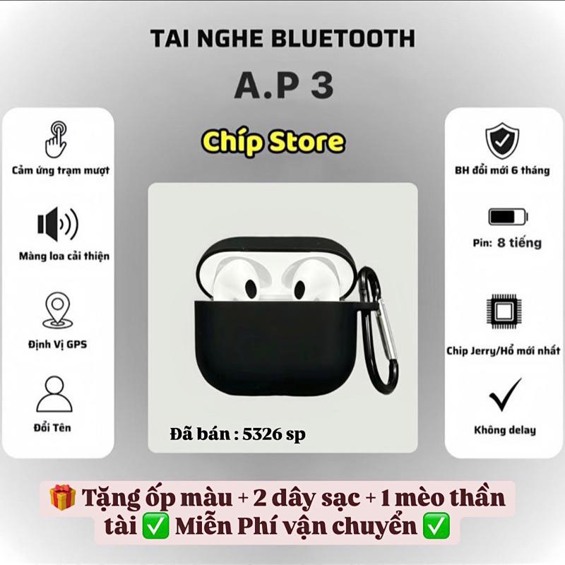 (Pin 8H) Tai nghe Bluetoot A3 ( giỏ hàng mới ) - Tặng Ốp Màu + Mèo Thần Tài  + Cáp sạc - Chống ồn , Định Vị , Đổi Tên , Tự động Kết nối - Âm Thanh Hay - Bảo Hành 6 Tháng Lỗi 1 - Đổi 1