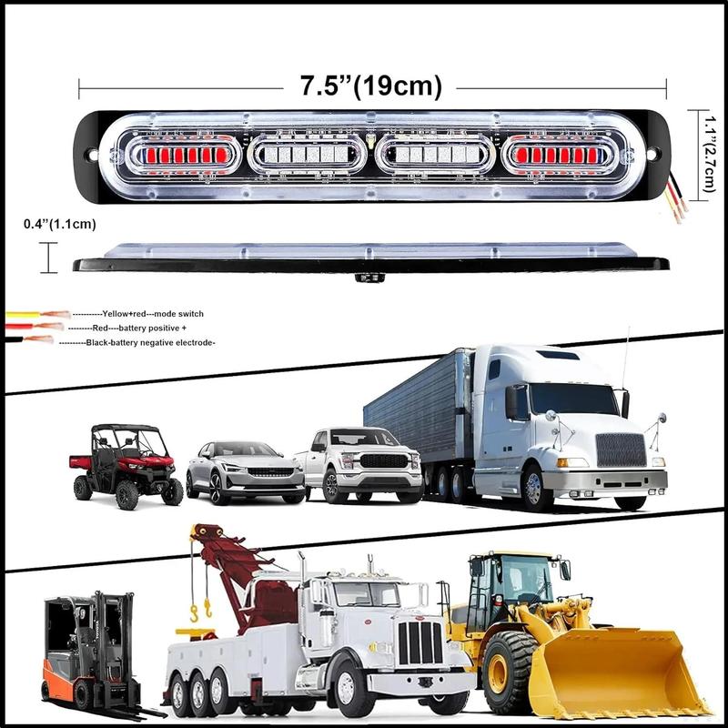 24LED Car Emergency Strobe Lights Hazard Warning Beacon Lights Car Flashing Lights Side Lamp 12V-24V 4