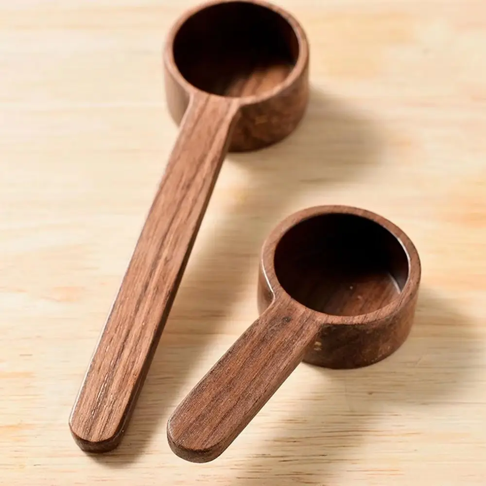 High Quality Wooden Measuring Spoon Durable Black Walnut Tea Coffee Scoop Measuring Tools Kitchen