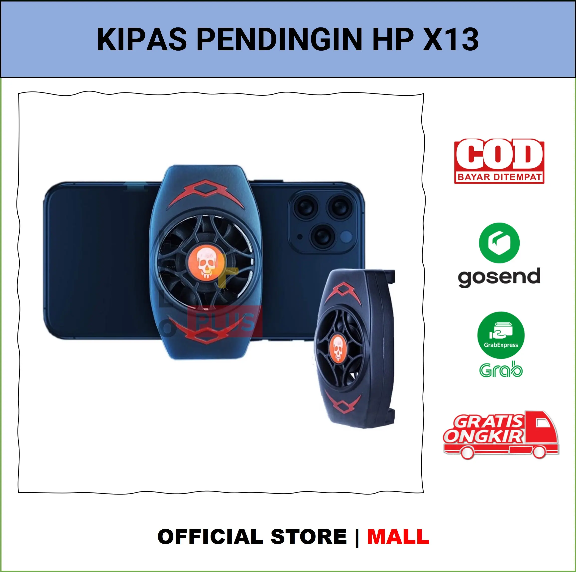 Kipas Pendingin HP Smartphone Cooling Fan Cooling Pad X13 Anti Panas Kipas Gaming