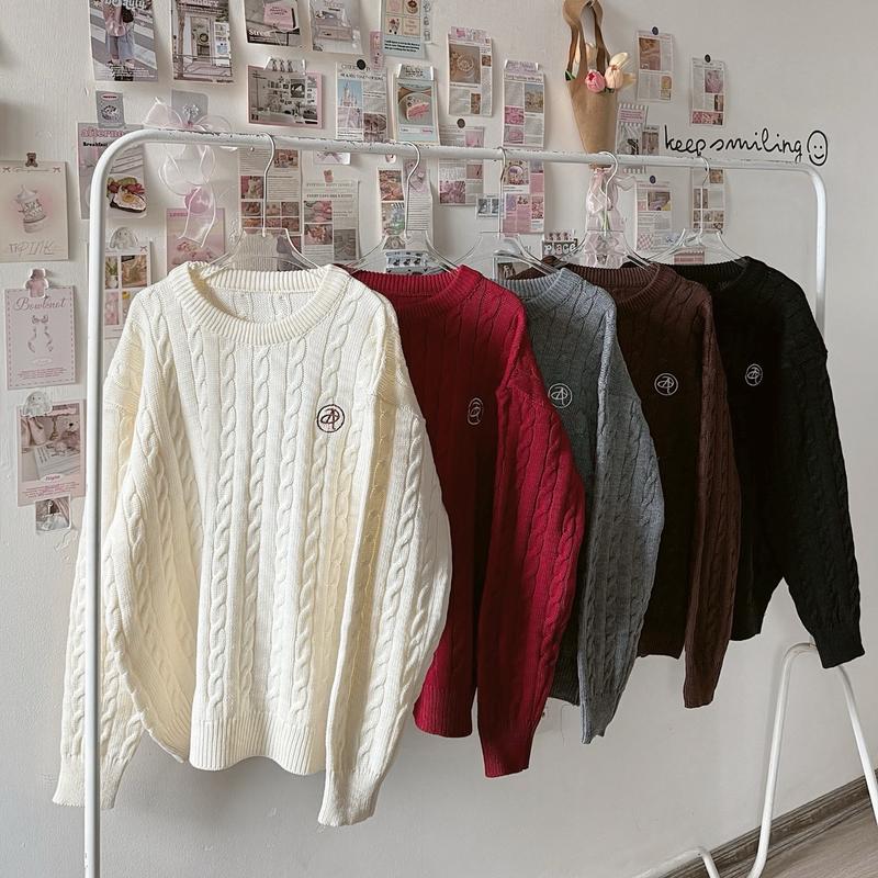 LOGO SWEATER - ÁO SWEATER LEN THÊU LOGO SWEATER.DAOATHU FORM OVERSIZE