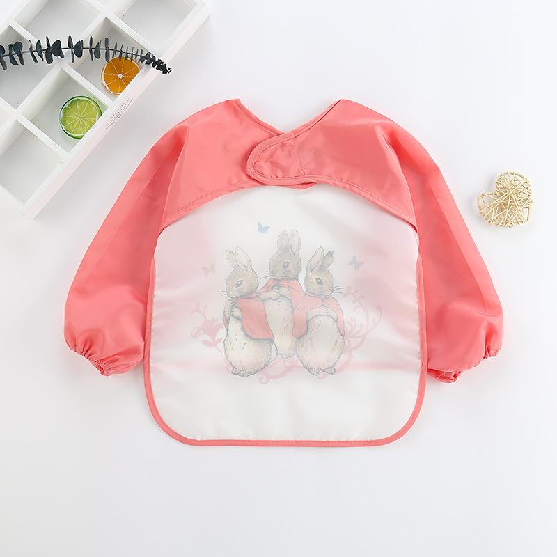 Product Introduction of Cute Baby Bibs Toddler Baberos Bavoir Waterproof Long Sleeve Apron Cartoon Animals Children Feeding Smock Bib Baby Stuff 0-3Y 9