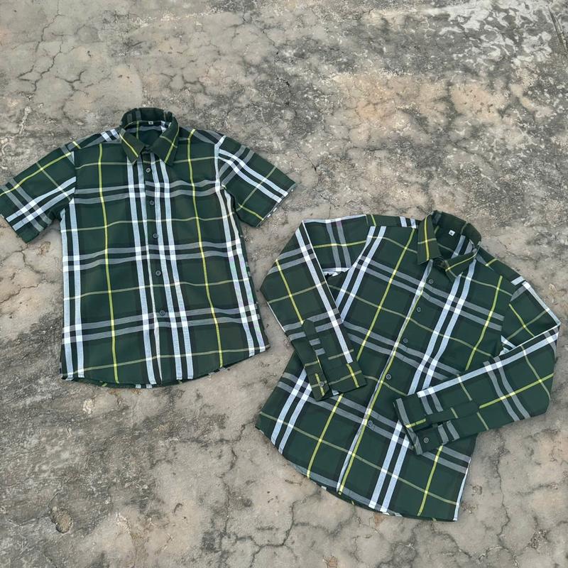  Áo Sơ Mi Nam Tay Dài Phối Màu In Sọc caro Chất Vải Lụa Đẹp Menswear Có Cổ 