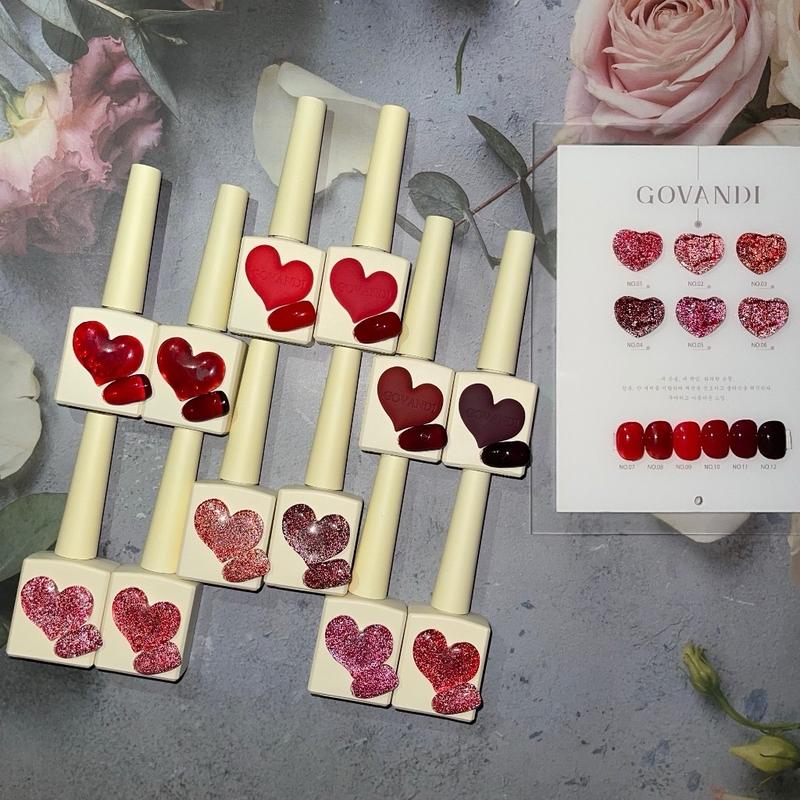 Set Sơn Gel Nail Govandi Cao Cấp 12 Màu - Kèm Bảng Màu - Sơn Gel, Sơn Nhũ, Sơn Thạch - Chất Sơn Mướt - Sơn Gel Nữ