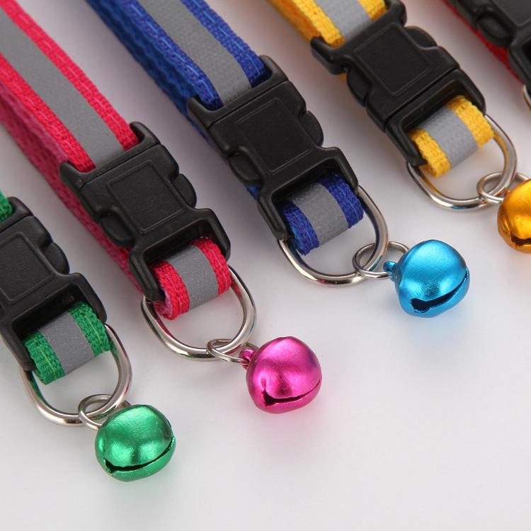 Product Introduction of 1pc Adjustable Pet Cat Dog Puppy Reflective Collars Safety Buckle Bell Neck Strap Dog Supplies Cat Collars 2