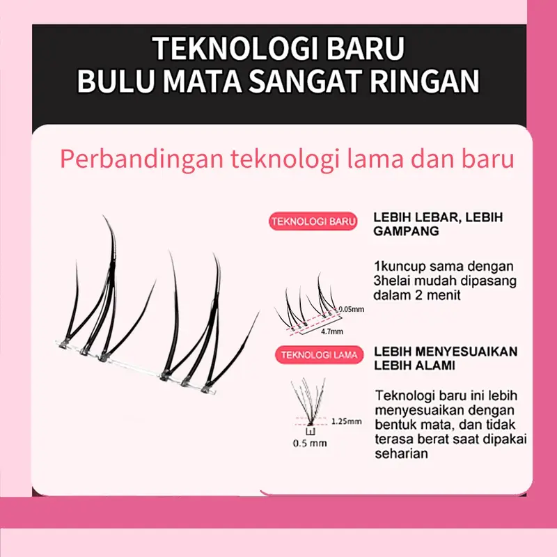 MILAI RIASAN MATA A19 UnderLash 10 Baris - Bulu Mata Palsu Bawah Berkualitas Tinggi + Lem Ekstensi Bulu Mata - Bulu Mata Palsu 2