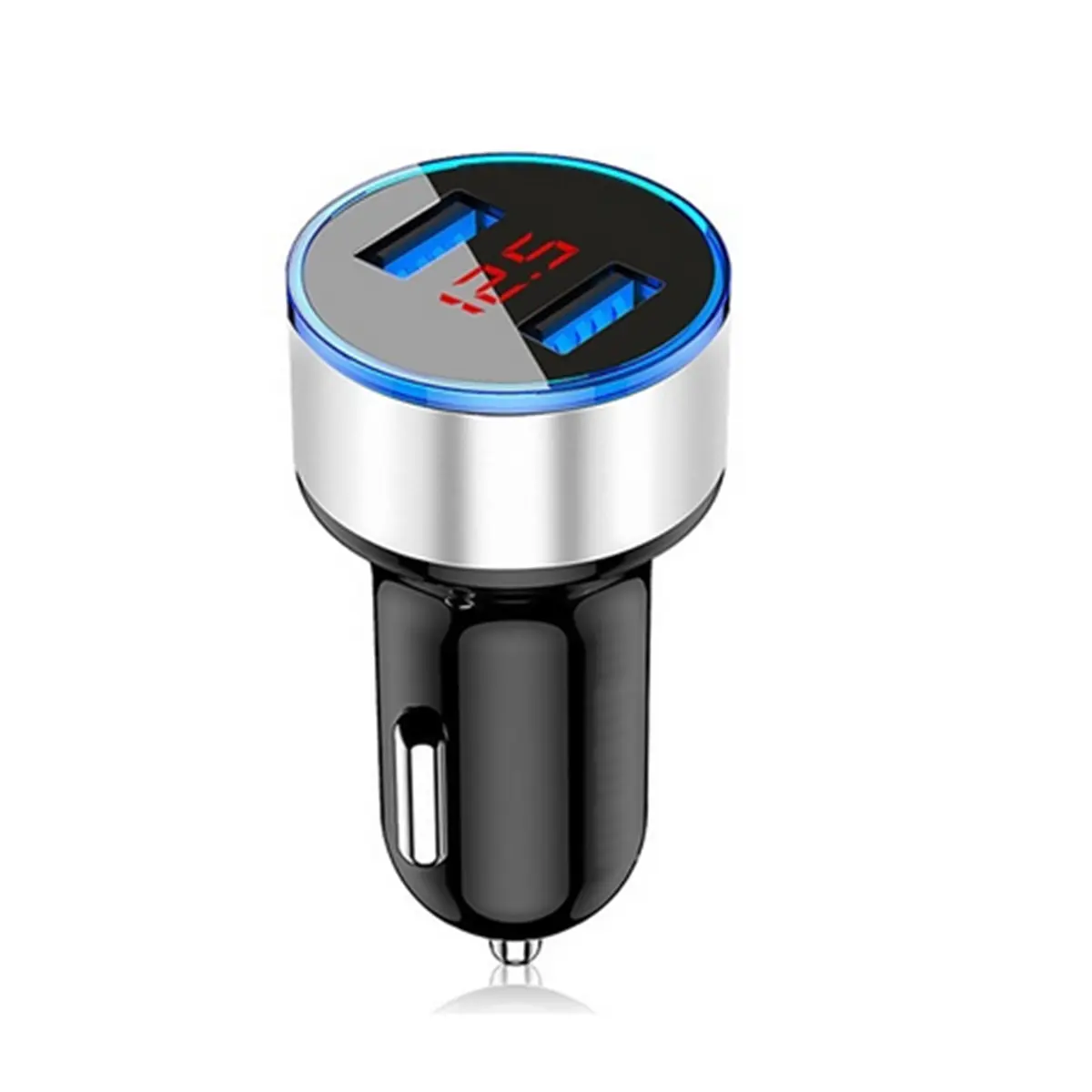 Bộ sạc ô tô, Sạc nhanh 3.1A, 12 / 24V, Cổng USB kép, Màn hình LED hiển thị điện áp, < SGDF MỚI >