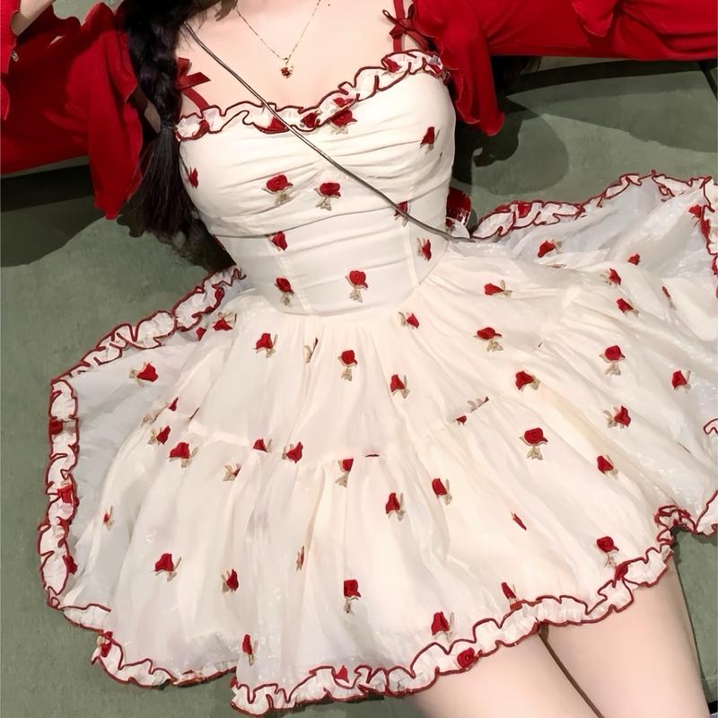 SÉT VÁY VOAN HOA NHÍ KÈM ÁO KHOÁC ĐỎ ĐI CHƠI, SÉT BỘ ĐI DU LỊCH, SÉT BỘ DỄ THƯƠNG Nhung Nữ