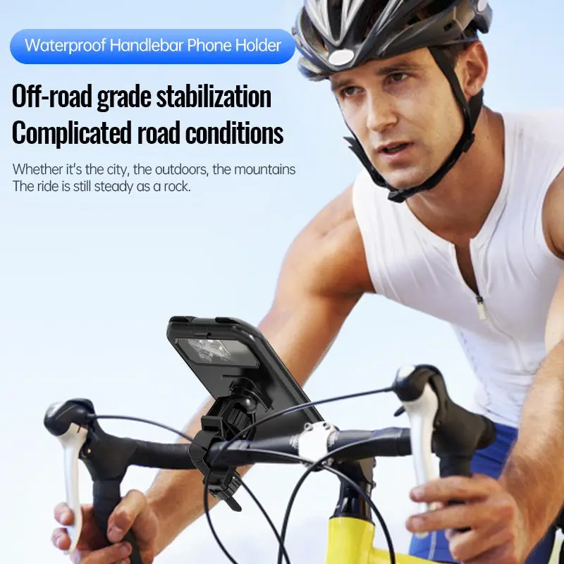 360 Degree Rotating Waterproof Phone Holder, Multifunctional Cycling Phone Holder, Universal Phone Accessories for Bike, Electric Bicycles & Motorcycle 4