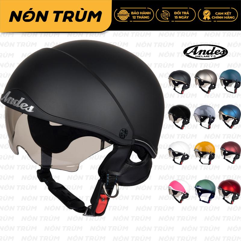 Andes 139 Mũ Bảo Hiểm Nửa Đầu Andes Helmet Kính Âm Cho Nam Và Nữ Đi Xe Máy Bảo Hành 12 Tháng