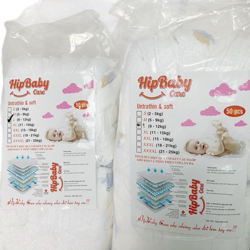 Combo 2 bịch bỉm Quần HipBaby (100 miếng) thấm hút tốt đủ size cho bé từ m đến 3 xl 0