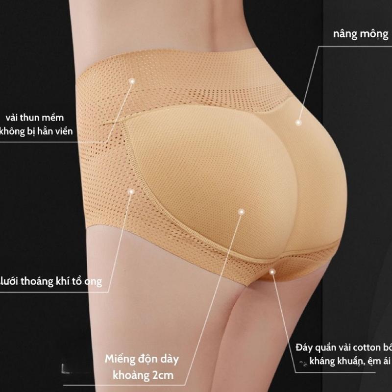 Quần lót Độn Mông, độn Hình Tim, Quần nâng mông căng tròn, tự nhiên_Q7 Nữ