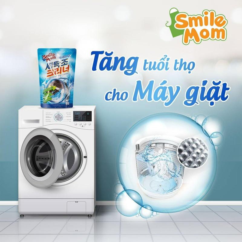 Combo 2 Bịch Bột Tẩy Lồng Giặt Hàn Quốc Gói 450g, Vệ Sinh Máy Giặt Bột Vệ Sinh Lồng Giặt Dễ Sử Dụng Thơm Quần Áo Làm Sạch tẩy taylong  giat