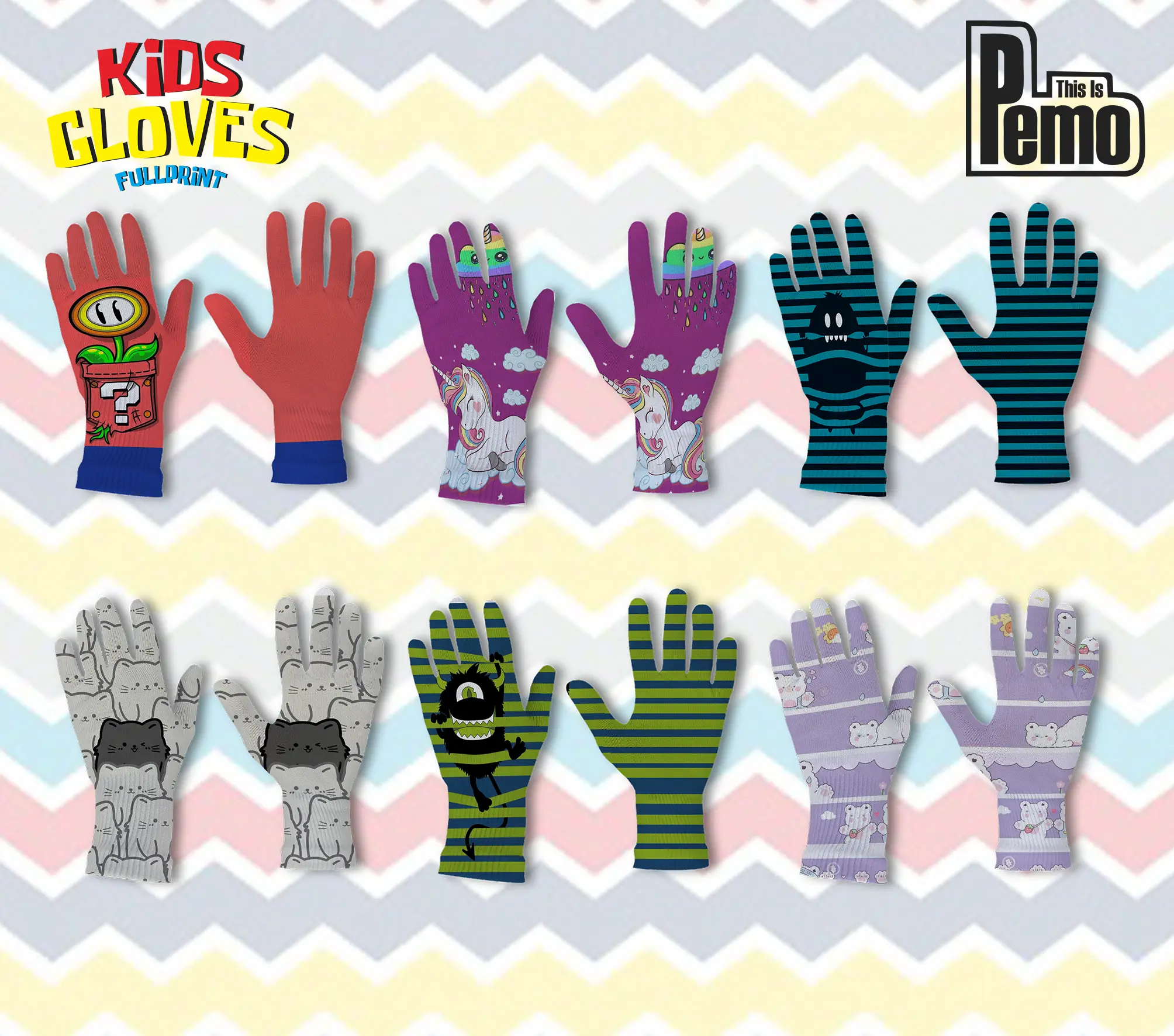 THIS IS PEMO - Sarung Tangan Full Print Series Anak PREMIUM Motif Kartun #045
